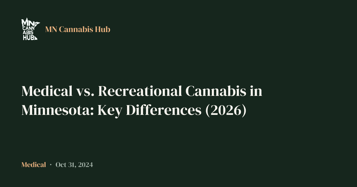 Medical vs. Recreational Cannabis in Minnesota: Key Differences (2026)