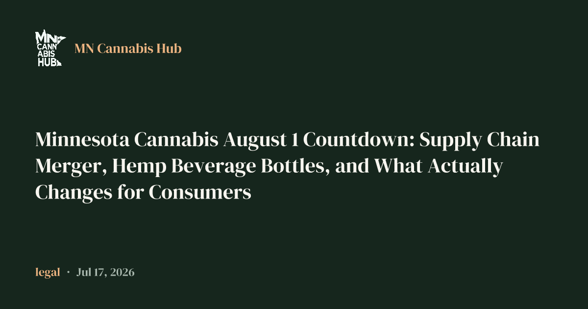 Minnesota Cannabis August 1 Countdown: Supply Chain Merger, Hemp Beverage Bottles, and What Actually Changes for Consumers
