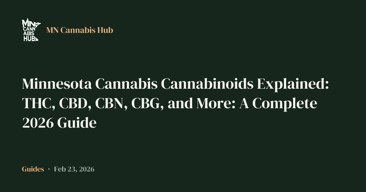 Minnesota Cannabis Cannabinoids Explained: THC, CBD, CBN, CBG, and More: A Complete 2026 Guide