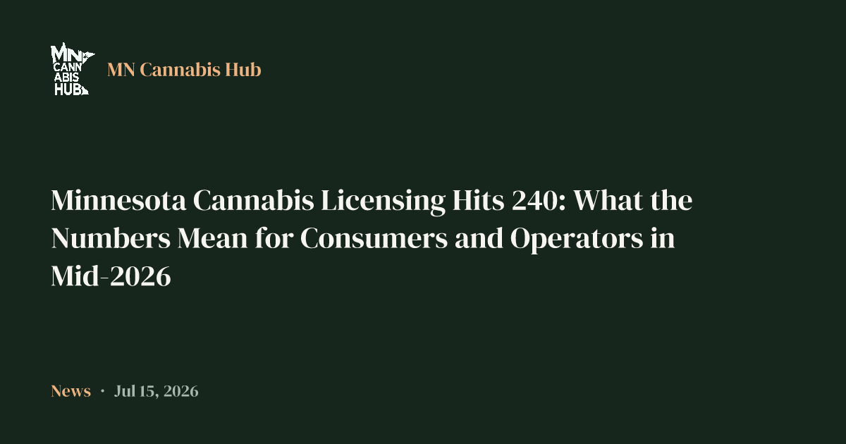 Minnesota Cannabis Licensing Hits 240: What the Numbers Mean for Consumers and Operators in Mid-2026