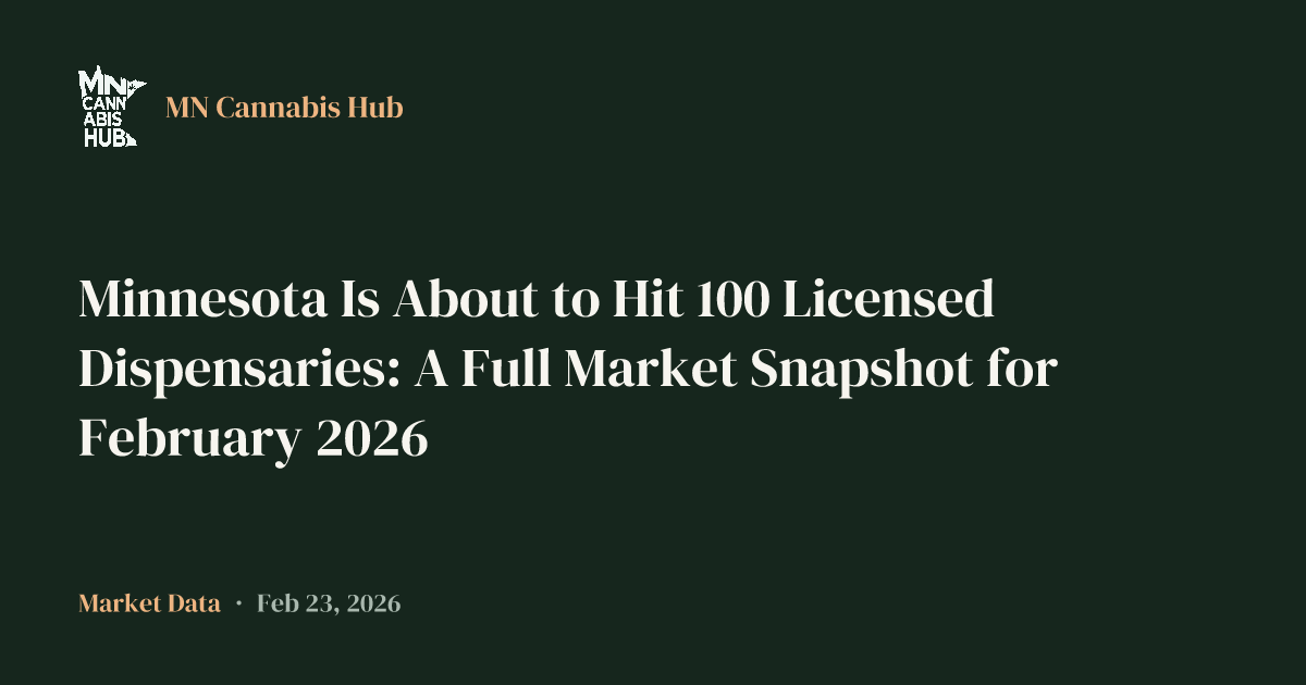 Minnesota Is About to Hit 100 Licensed Dispensaries: A Full Market Snapshot for February 2026