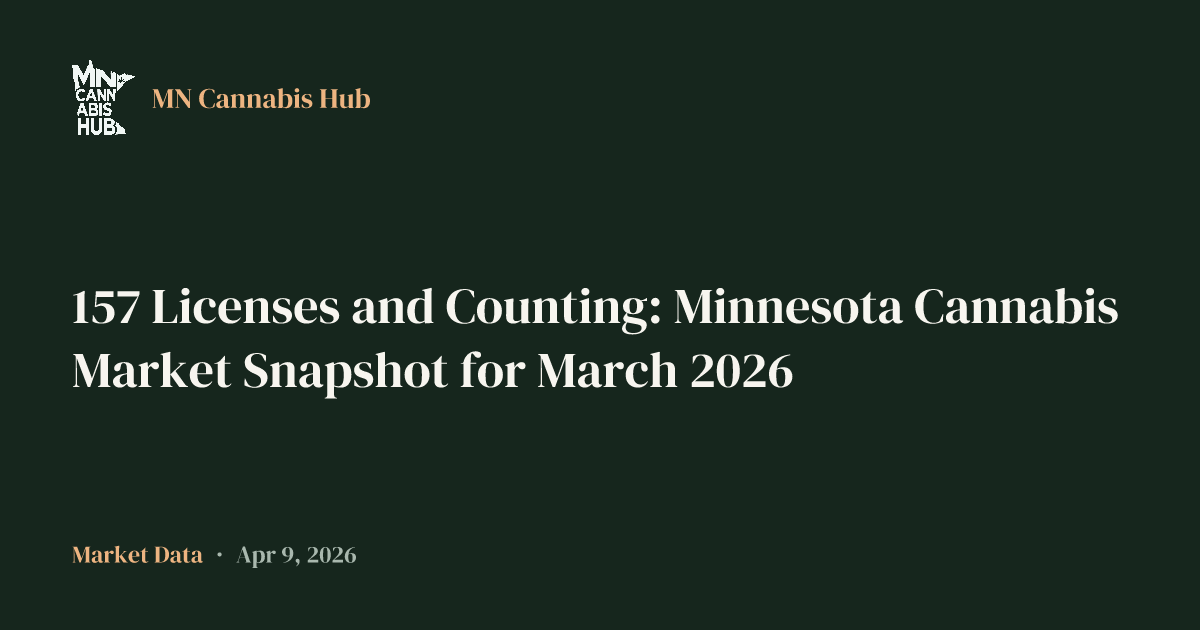157 Licenses and Counting: Minnesota Cannabis Market Snapshot for March 2026