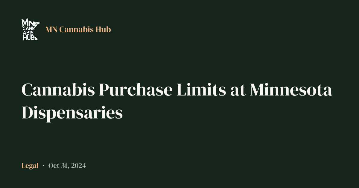 Cannabis Purchase Limits at Minnesota Dispensaries