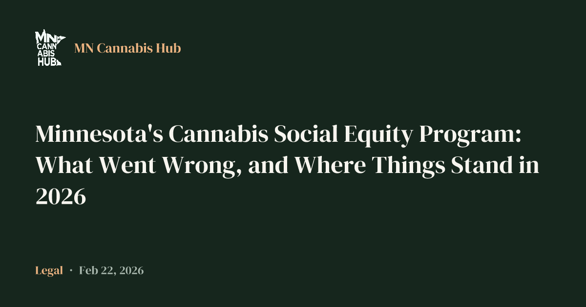 Minnesota's Cannabis Social Equity Program: What Went Wrong, and Where Things Stand in 2026