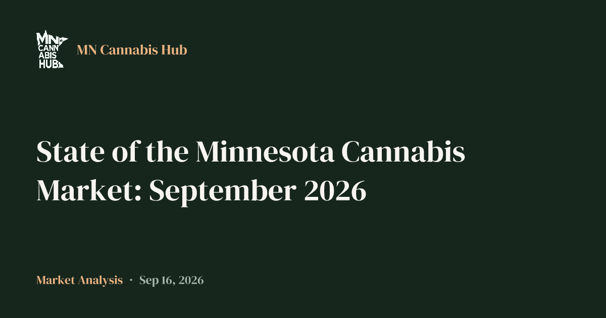 State of the Minnesota Cannabis Market: September 2026 - Minnesota cannabis news