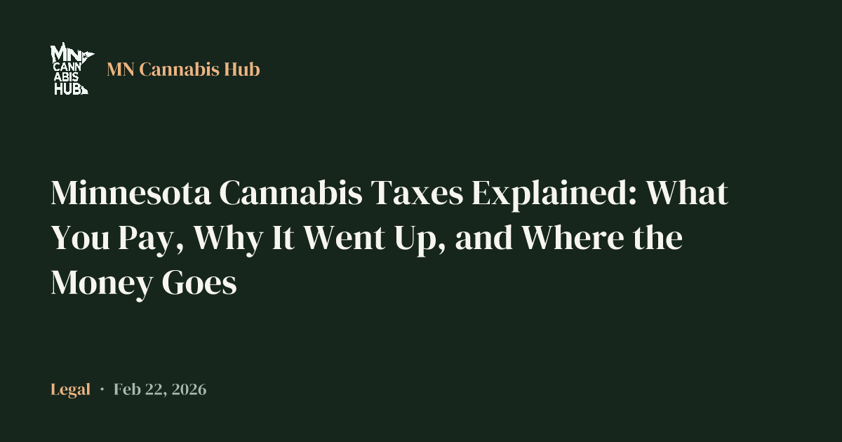 Minnesota Cannabis Taxes Explained: What You Pay, Why It Went Up, and Where the Money Goes