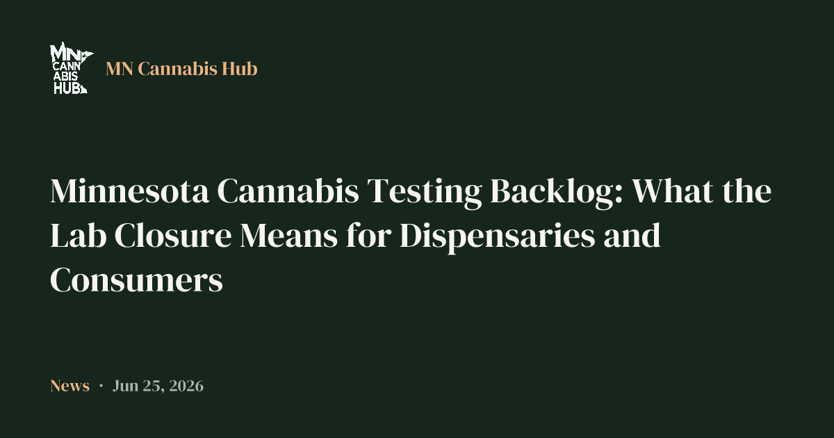 Minnesota Cannabis Testing Backlog: What the Lab Closure Means for Dispensaries and Consumers
