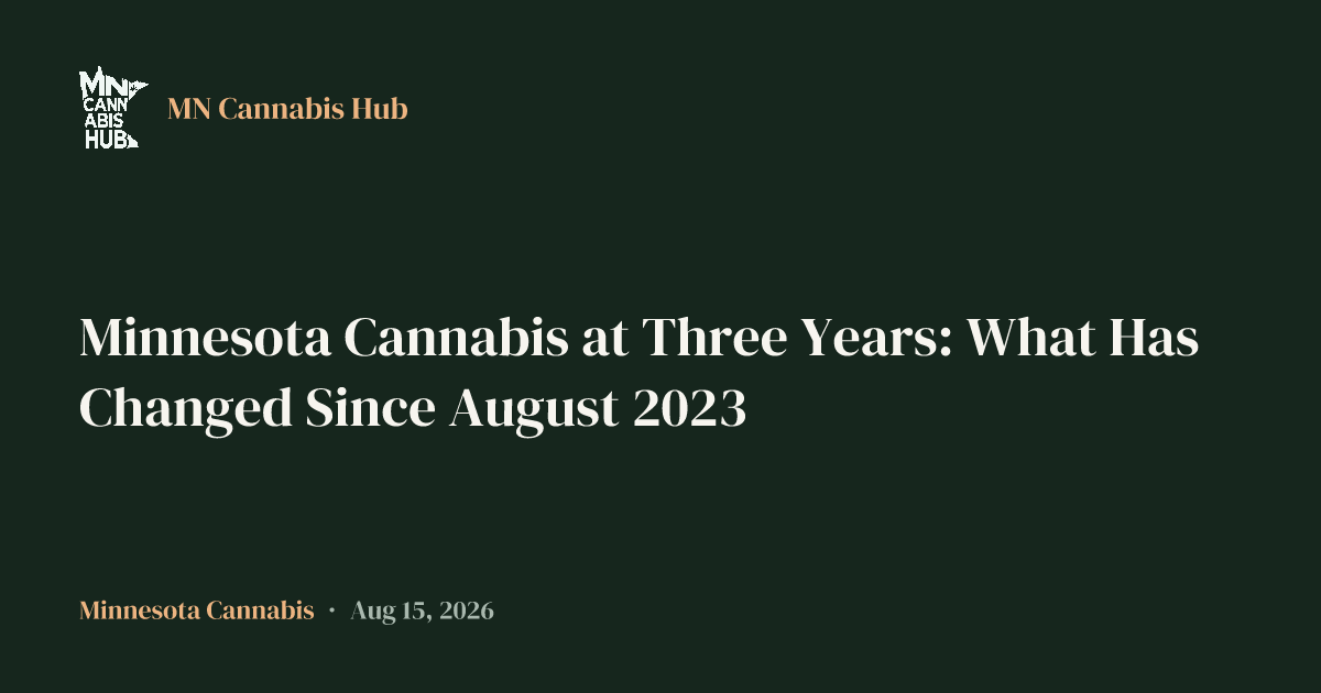 Minnesota Cannabis at Three Years: What Has Changed Since August 2023