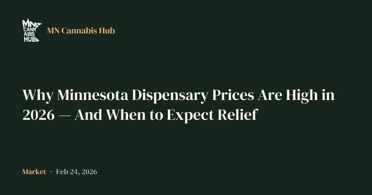 Why Minnesota Dispensary Prices Are High in 2026 — And When to Expect Relief