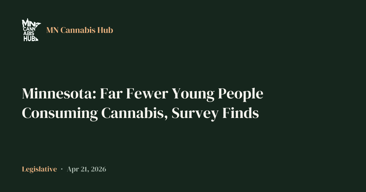 Minnesota: Far Fewer Young People Consuming Cannabis, Survey Finds