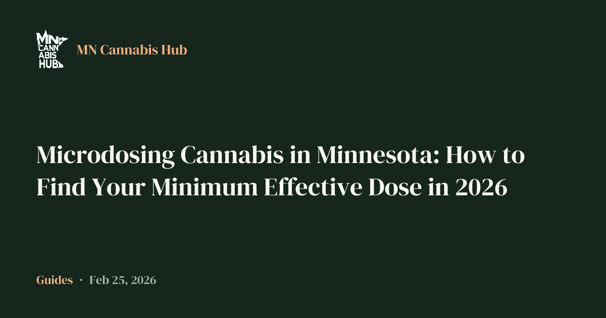 Microdosing Cannabis in Minnesota: How to Find Your Minimum Effective Dose in 2026