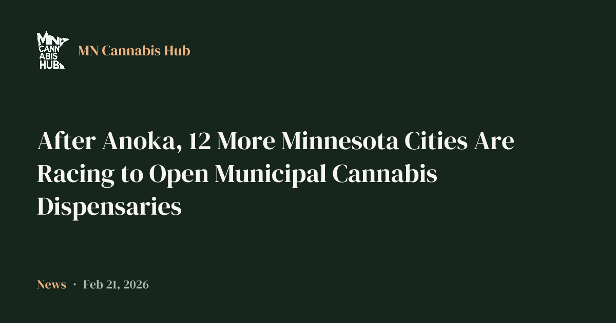 After Anoka, 12 More Minnesota Cities Are Racing to Open Municipal Cannabis Dispensaries