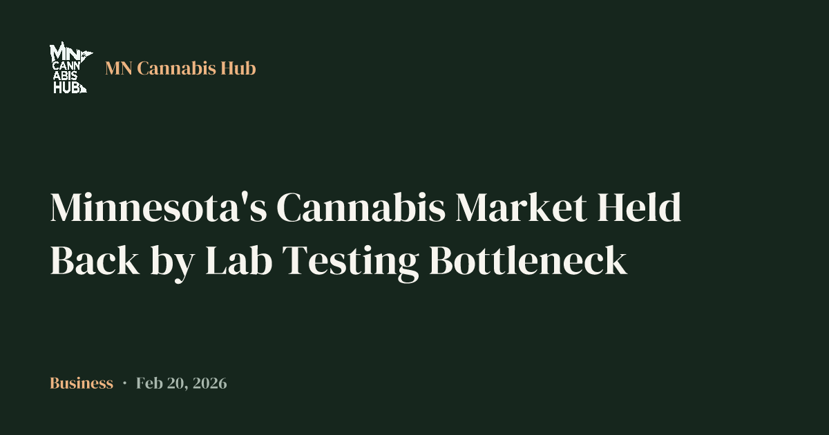 Minnesota's Cannabis Market Held Back by Lab Testing Bottleneck