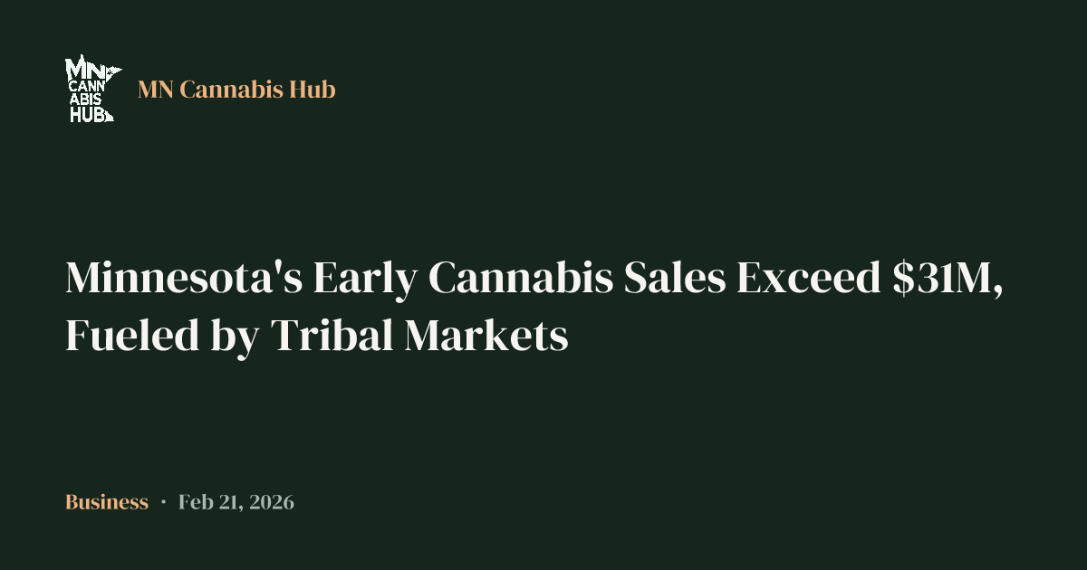 Minnesota's Early Cannabis Sales Exceed $31M, Fueled by Tribal Markets
