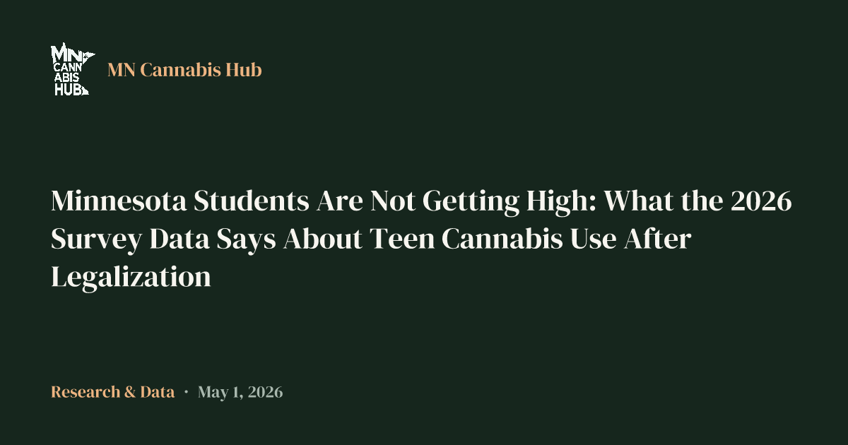 Minnesota Students Are Not Getting High: What the 2026 Survey Data Says About Teen Cannabis Use After Legalization