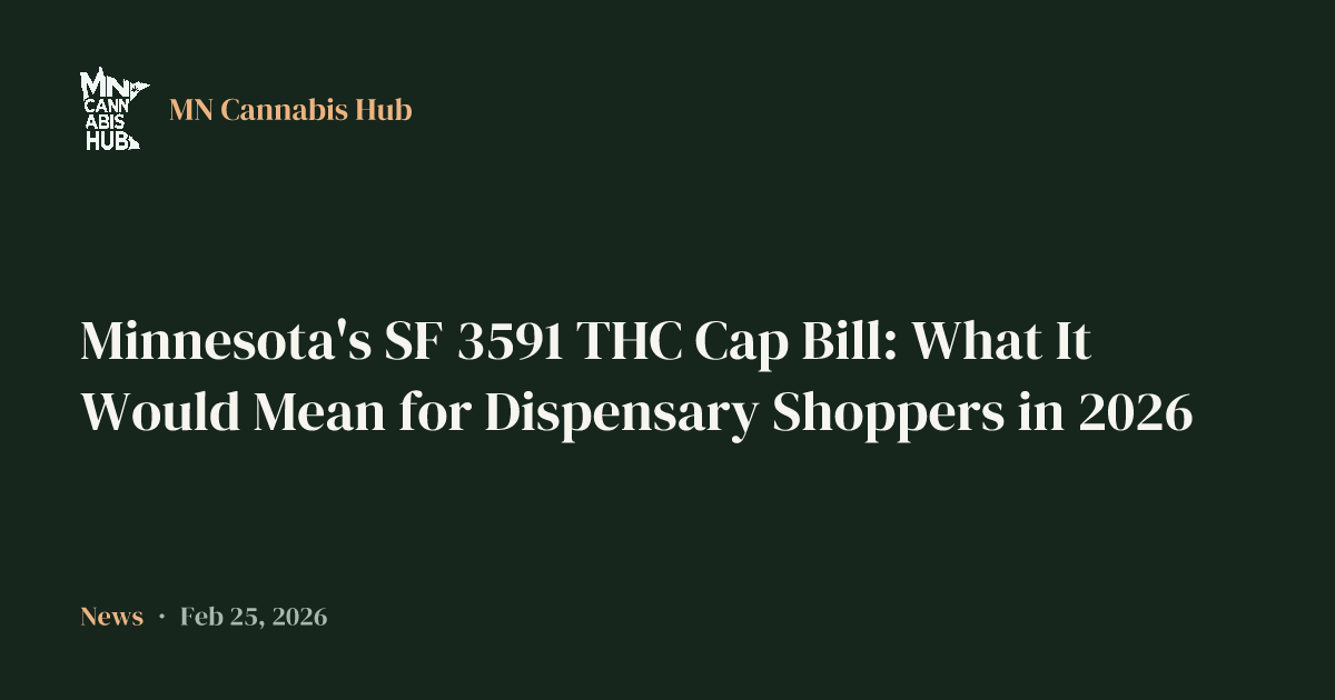 Minnesota's SF 3591 THC Cap Bill: What It Would Mean for Dispensary Shoppers in 2026