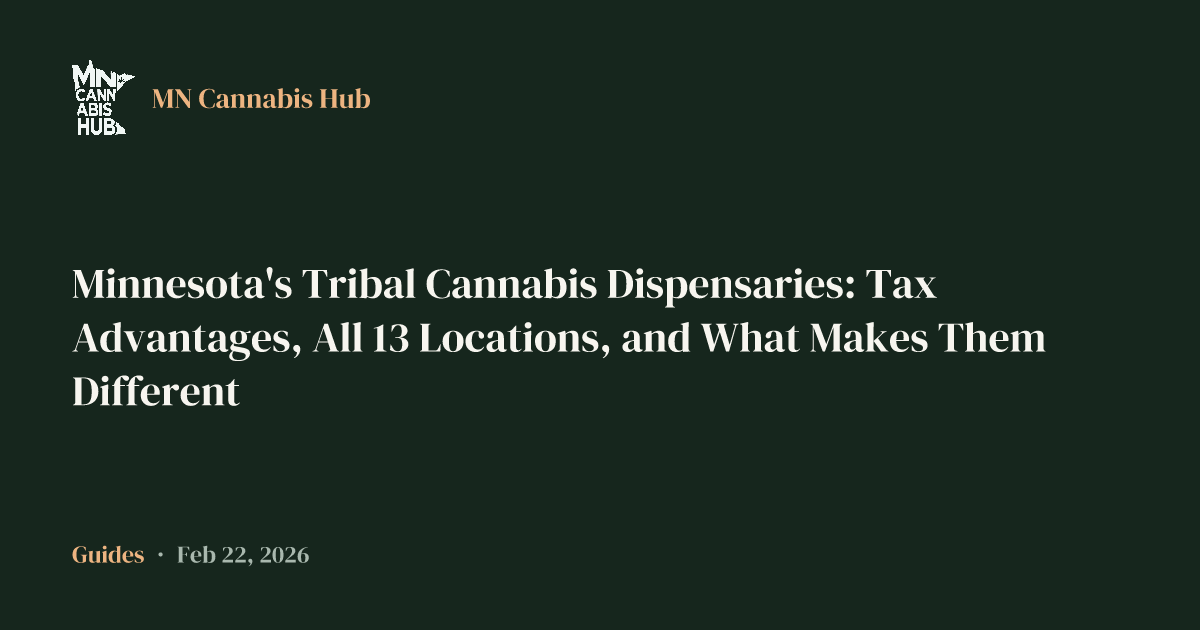 Minnesota's Tribal Cannabis Dispensaries: Tax Advantages, All 13 Locations, and What Makes Them Different