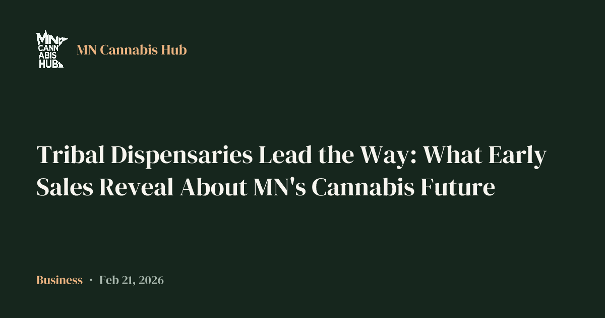 Tribal Dispensaries Lead the Way: What Early Sales Reveal About MN's Cannabis Future