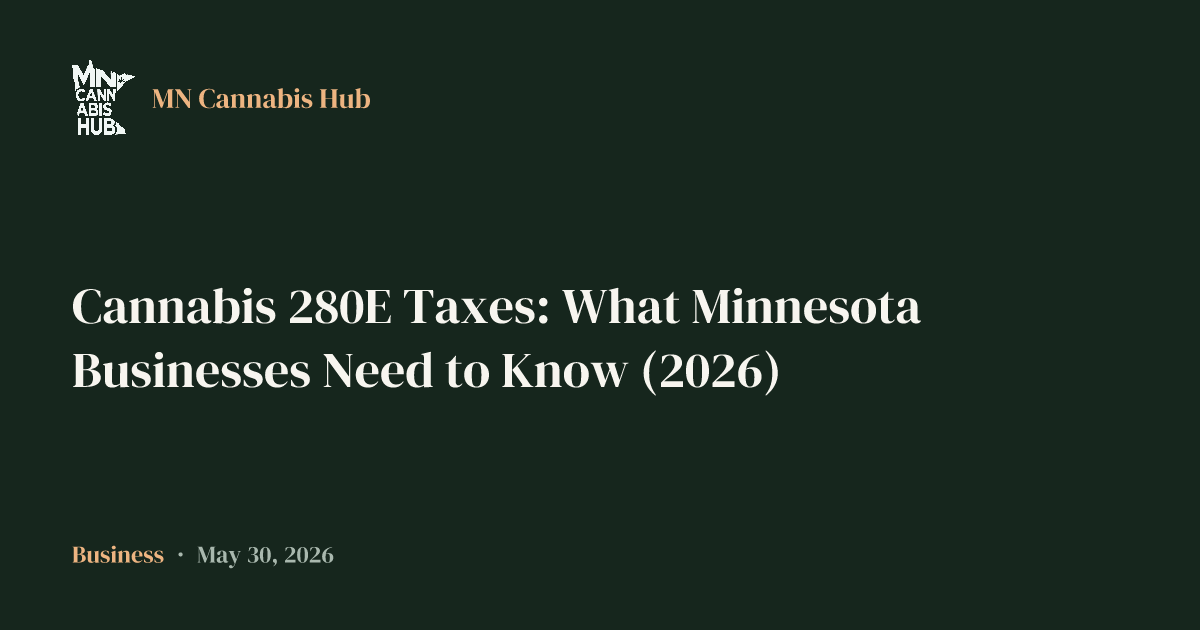 Cannabis 280E Taxes: What Minnesota Businesses Need to Know (2026)