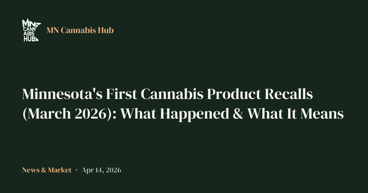 Minnesota's First Cannabis Product Recalls (March 2026): What Happened & What It Means