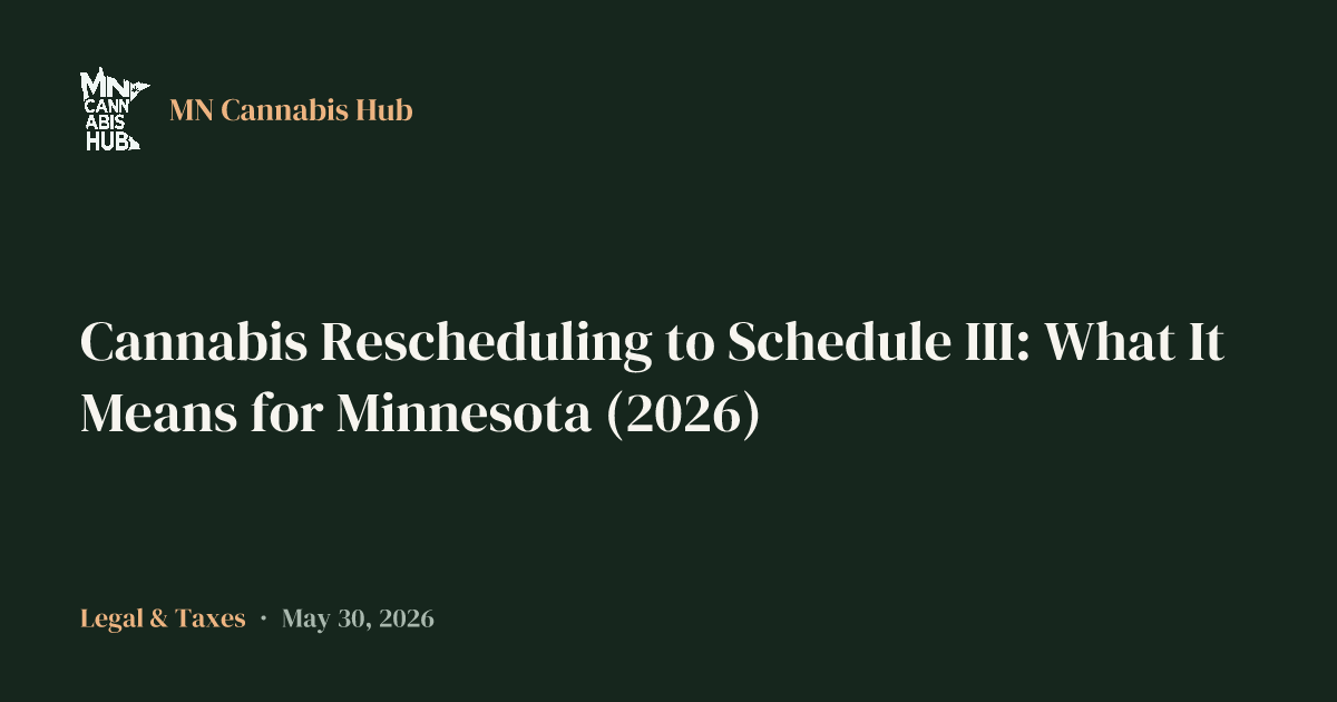 Cannabis Rescheduling to Schedule III: What It Means for Minnesota (2026)