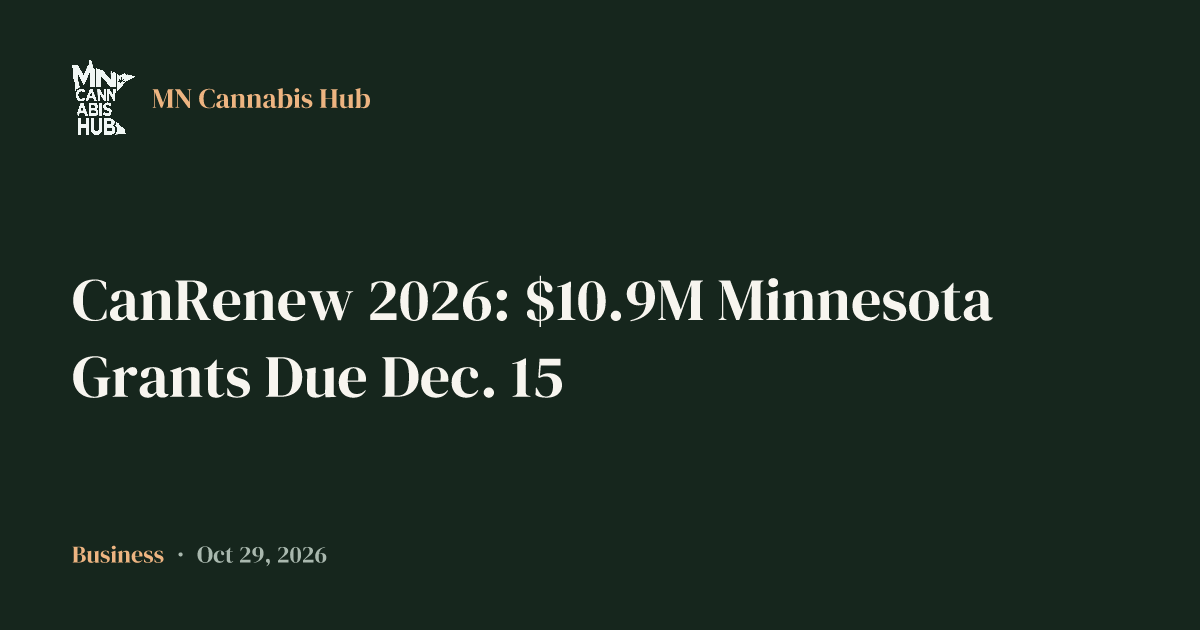 CanRenew 2026: $10.9M Minnesota Grants Due Dec. 15