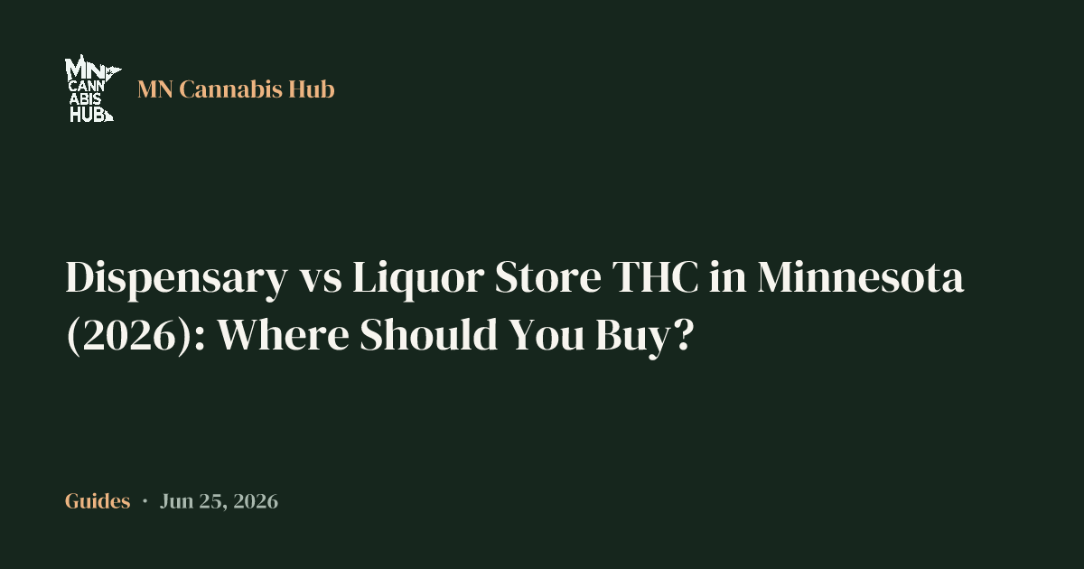 Dispensary vs Liquor Store THC in Minnesota (2026): Where Should You Buy?