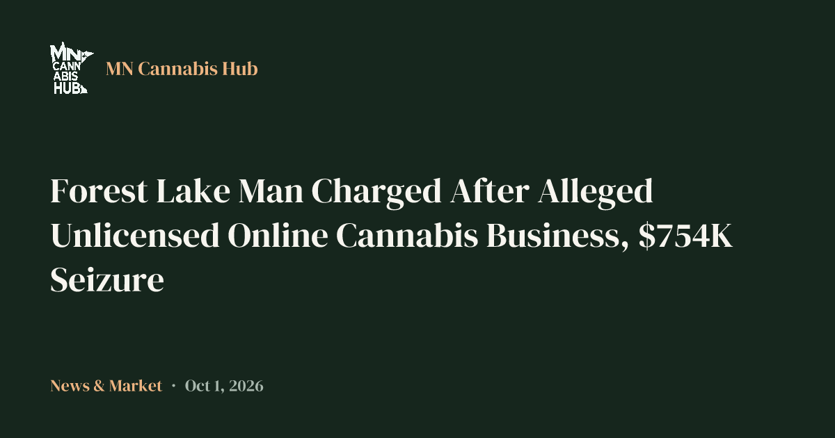 Forest Lake Man Charged After Alleged Unlicensed Online Cannabis Business, $754K Seizure