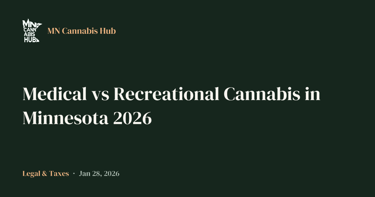 Medical vs Recreational Cannabis in Minnesota 2026