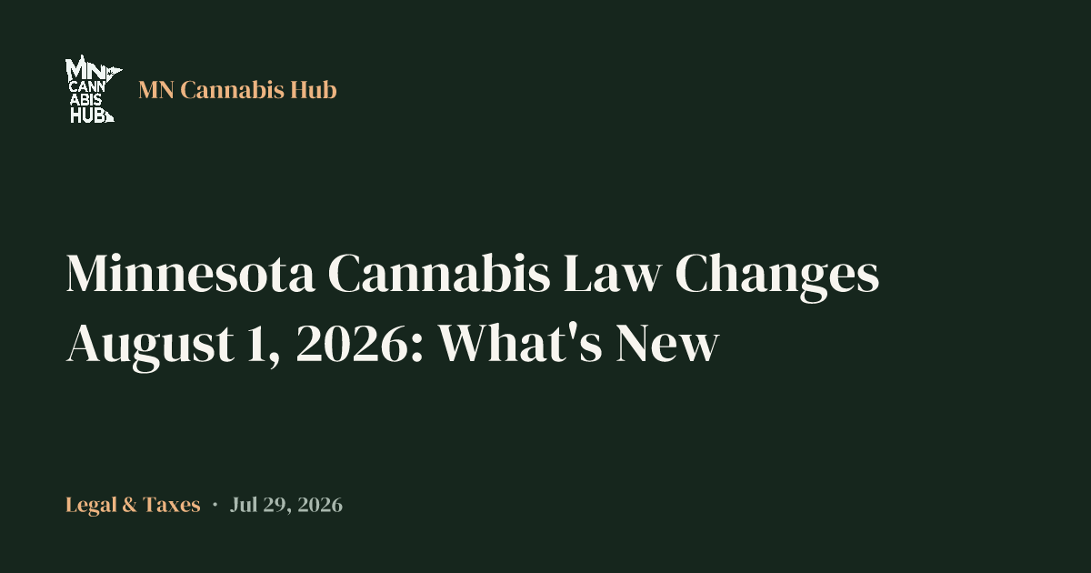 Minnesota Cannabis Law Changes August 1, 2026: What's New
