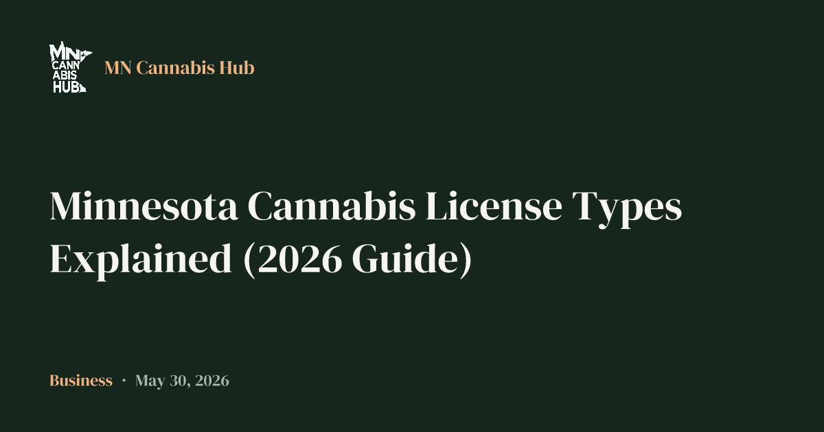 Minnesota Cannabis License Types Explained (2026 Guide)