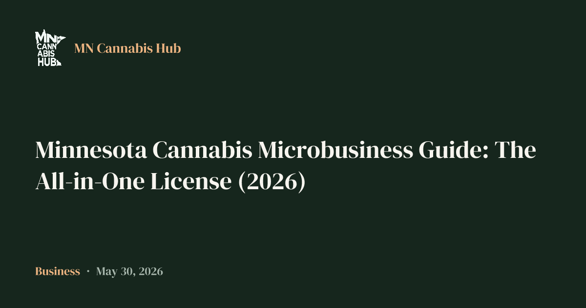 Minnesota Cannabis Microbusiness Guide: The All-in-One License (2026)