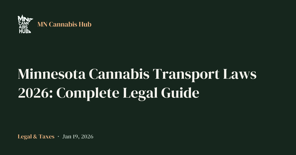 Minnesota Cannabis Transport Laws 2026: Complete Legal Guide