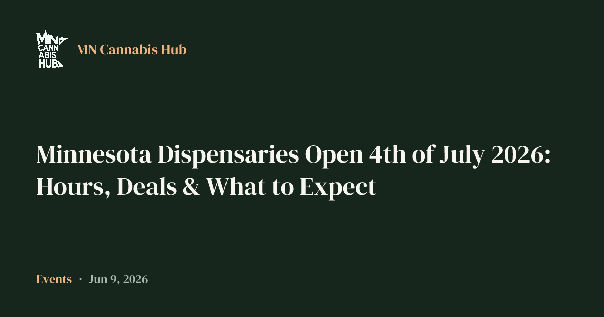 Minnesota Dispensaries Open 4th of July 2026: Hours, Deals & What to Expect