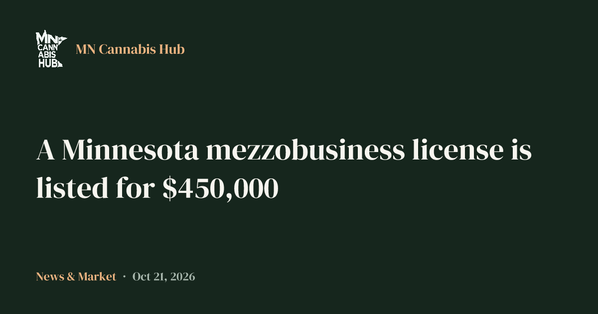 A Minnesota mezzobusiness license is listed for $450,000