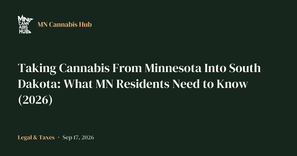 Taking Cannabis From Minnesota Into South Dakota: What MN Residents Need to Know (2026)