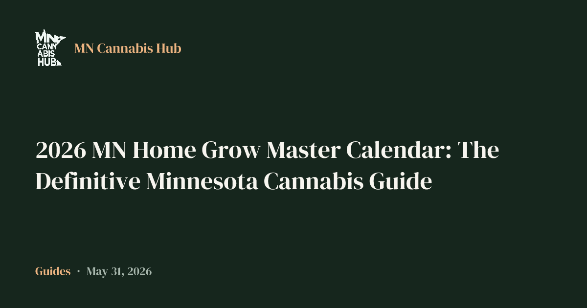 2026 MN Home Grow Master Calendar: The Definitive Minnesota Cannabis Guide