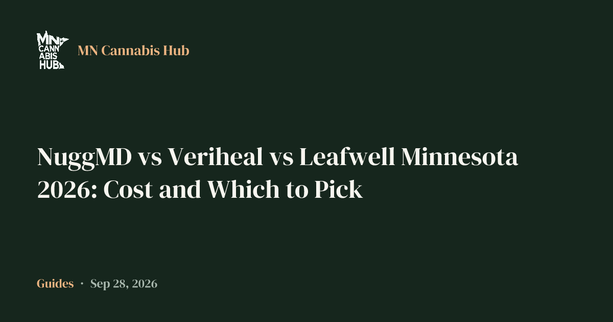 NuggMD vs Veriheal vs Leafwell Minnesota 2026: Cost and Which to Pick