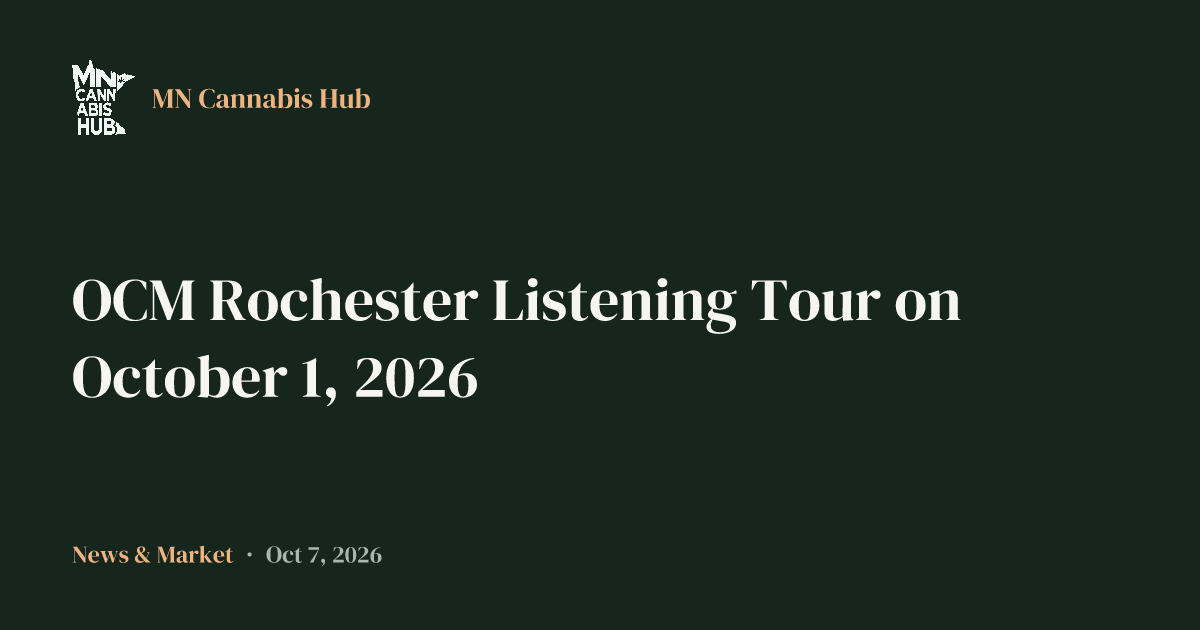 OCM Rochester Listening Tour on October 1, 2026