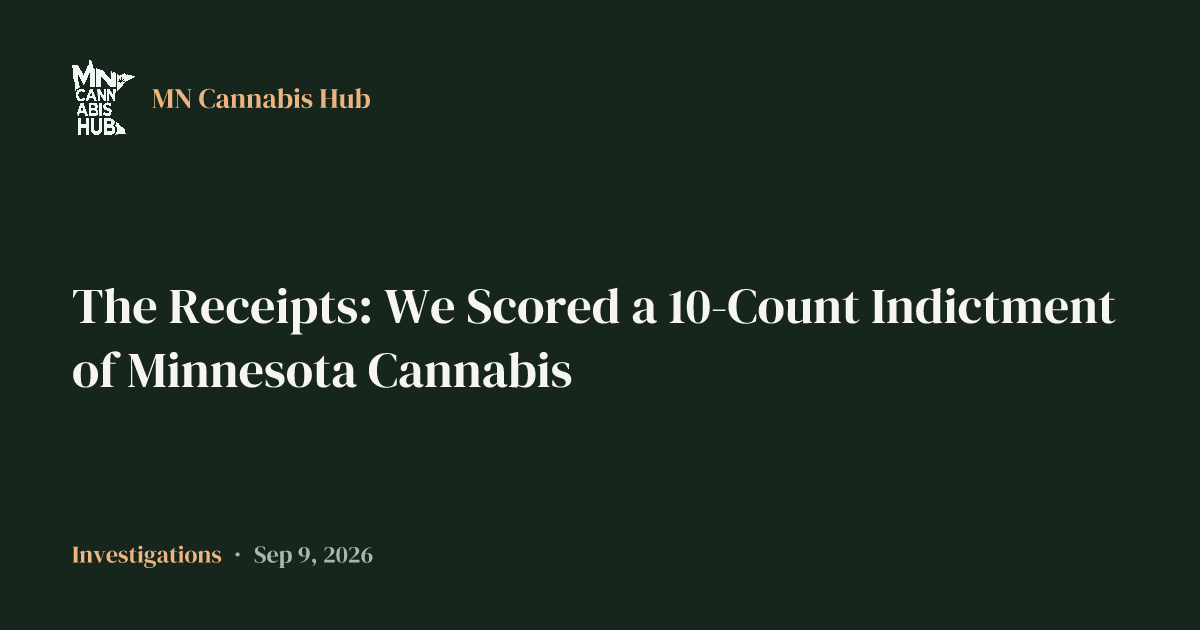 The Receipts: We Scored a 10-Count Indictment of Minnesota Cannabis