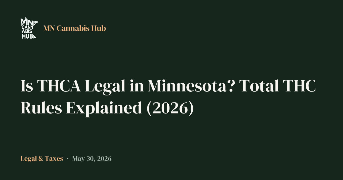 Is THCA Legal in Minnesota? Total THC Rules Explained (2026)